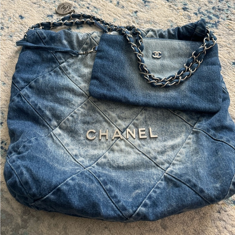 Chanel 22 Denim Tote